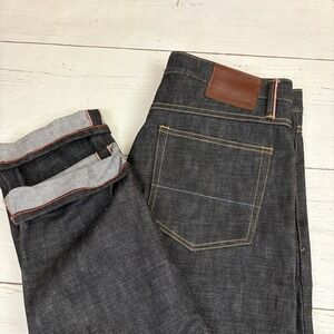 Gustin Slim Jeans Mens Raw Selvedge Blue Denim Slim Straight Made USA Fits 36x36